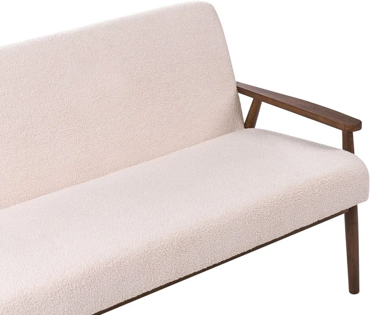 Beliani Dvivietė sofa ESRUM Boucle tamsiai ruda/smėlio spalvos