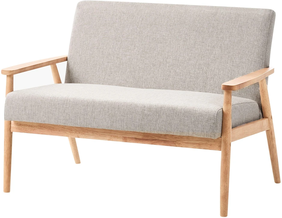 Beliani Dvivietė sofa ESRUM šviesiai ruda/pilka
