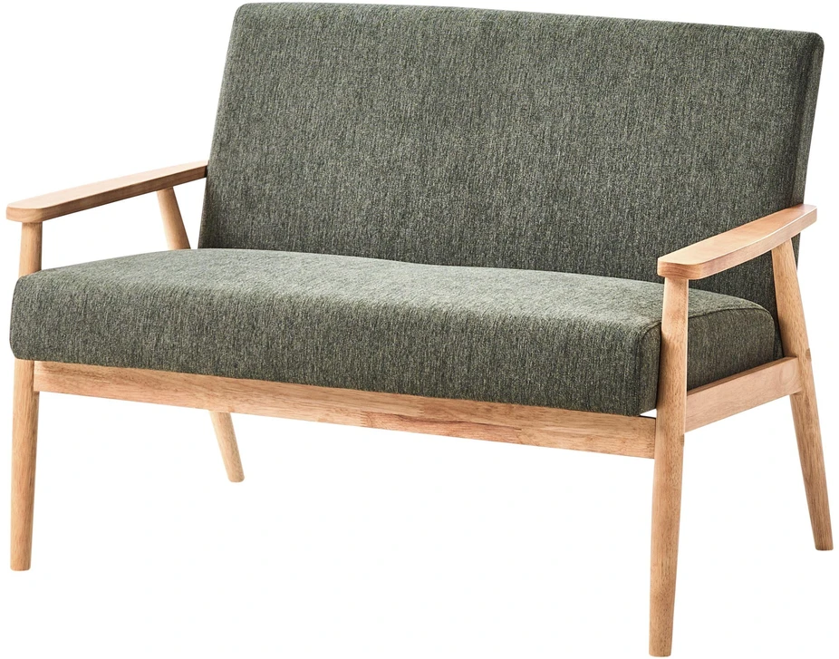 Beliani Dvivietė sofa ESRUM šviesiai ruda/žalia