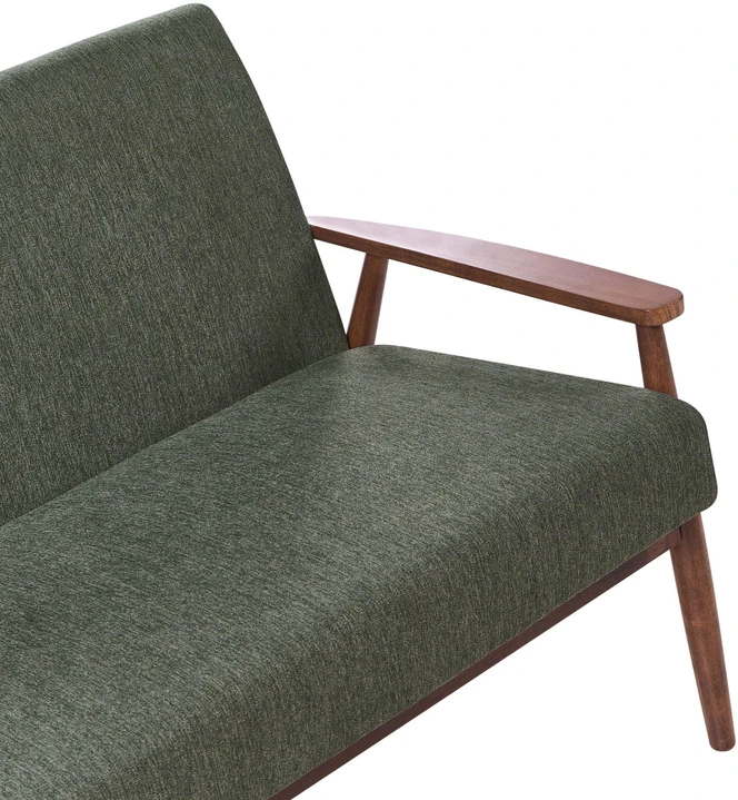 Beliani Dvivietė sofa ESRUM tamsiai ruda / žalia