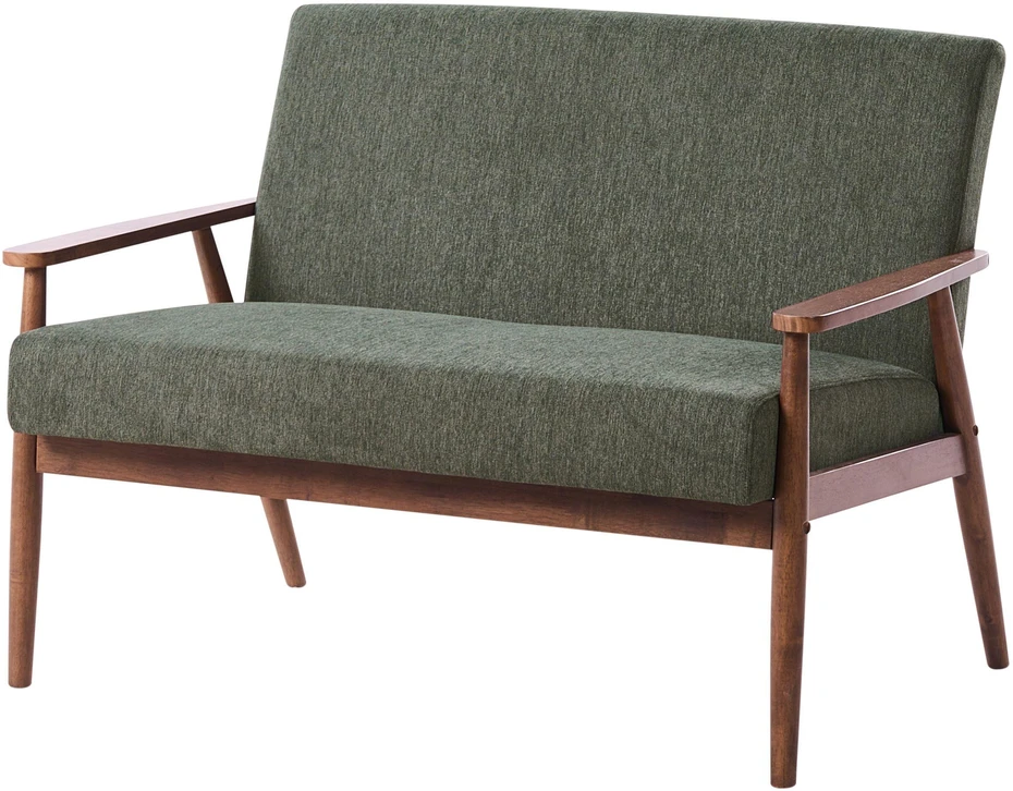 Beliani Dvivietė sofa ESRUM tamsiai ruda / žalia