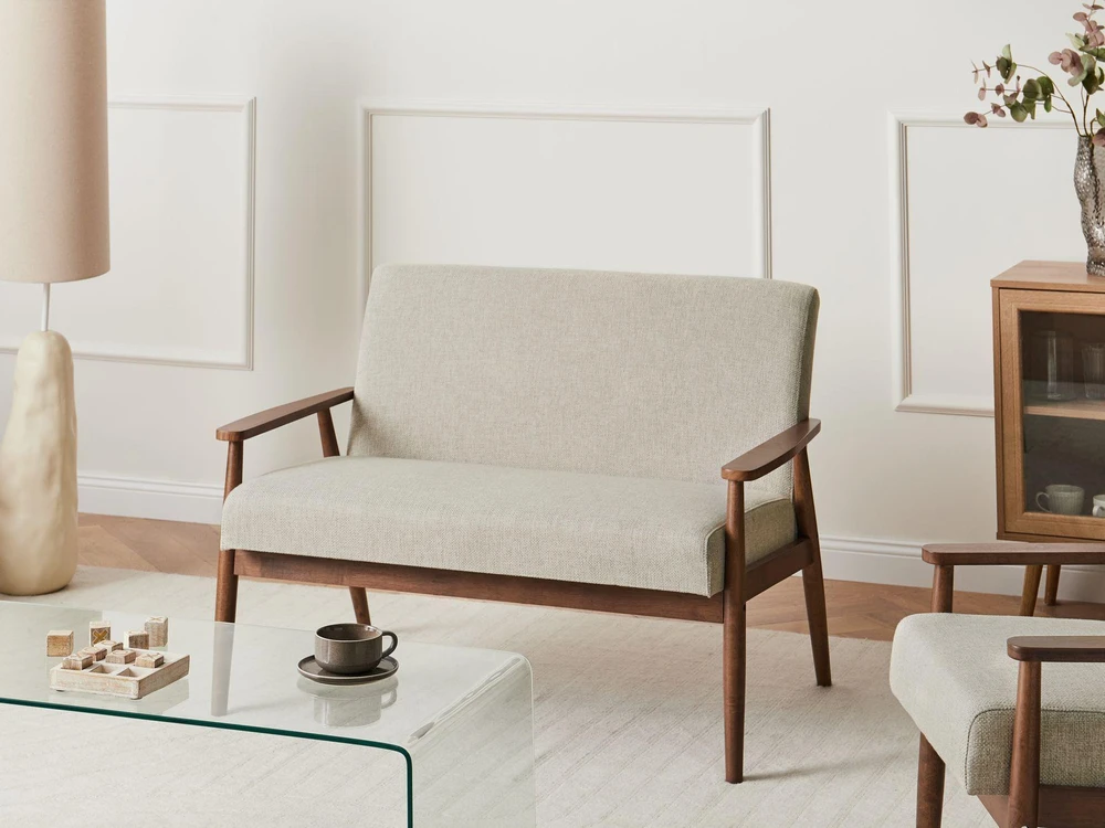 Beliani Dvivietė sofa ESRUM tamsiai ruda/pilka