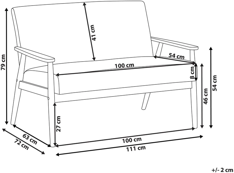 Beliani Dvivietė sofa ESRUM tamsiai ruda/smėlio spalvos