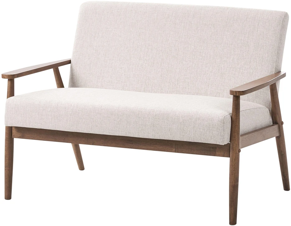 Beliani Dvivietė sofa ESRUM tamsiai ruda/smėlio spalvos