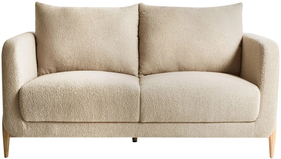 Beliani Dvivietė sofa GIMO Boucle smėlio spalvos