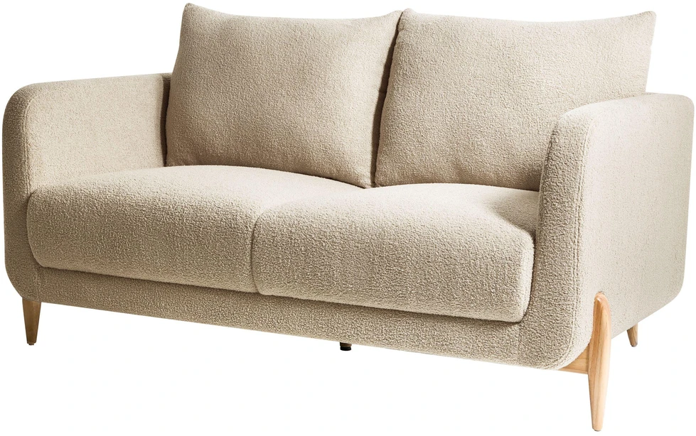 Beliani Dvivietė sofa GIMO Boucle smėlio spalvos