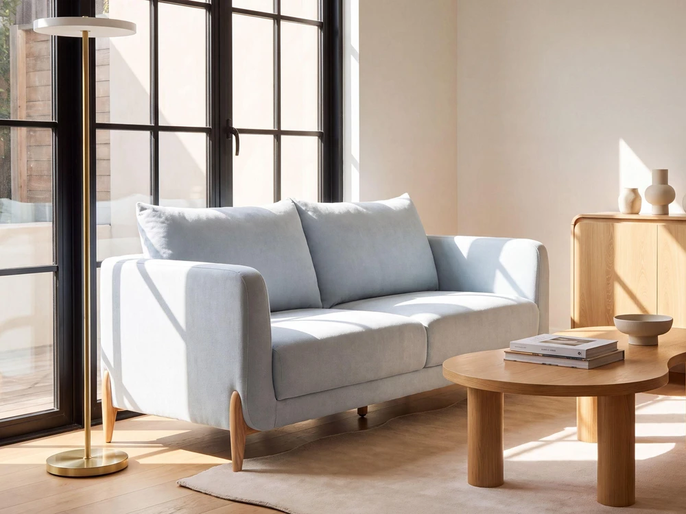 Beliani Dvivietė sofa GIMO, šenilinė, dangaus mėlynumo