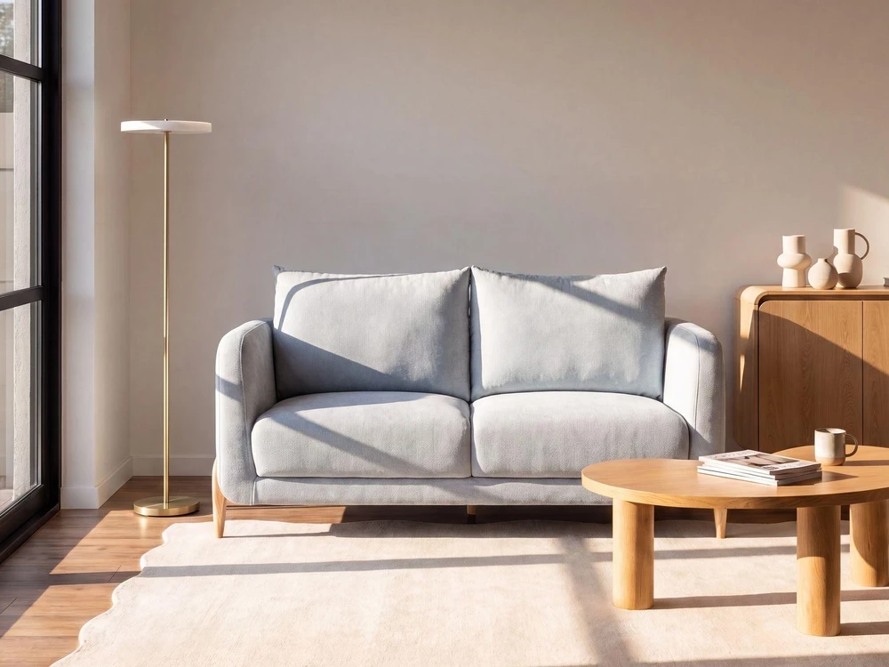 Beliani Dvivietė sofa GIMO, šenilinė, dangaus mėlynumo