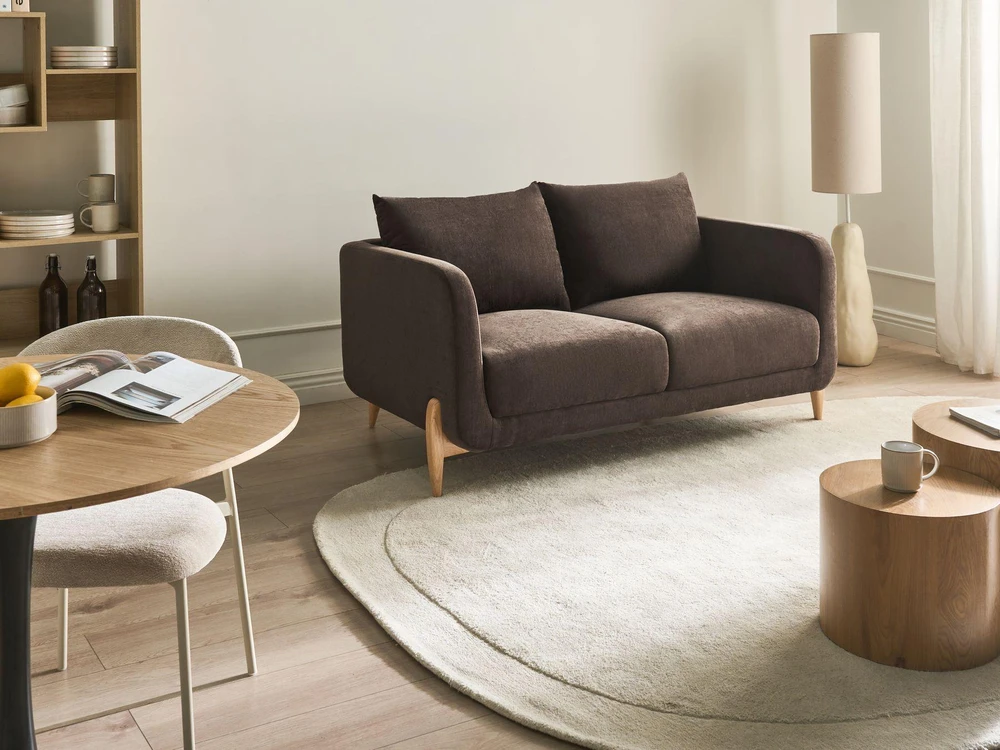 Beliani Dvivietė sofa GIMO, šenilinė, tamsiai ruda