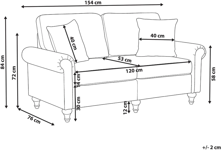 Beliani Dvivietė sofa GINNERUP, ruda