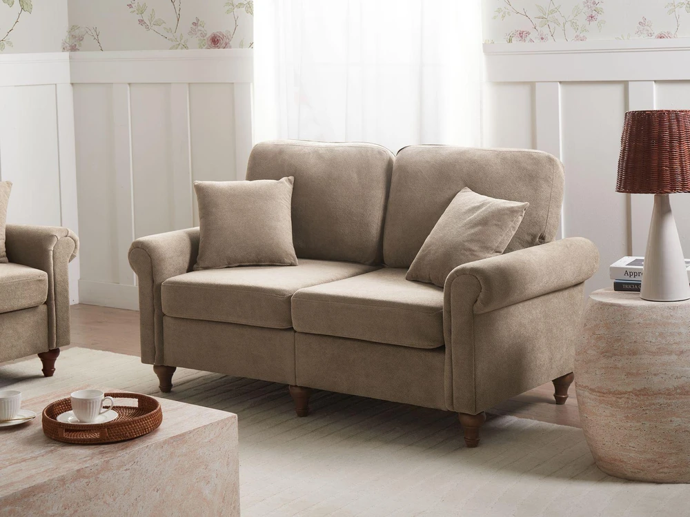 Beliani Dvivietė sofa GINNERUP, ruda