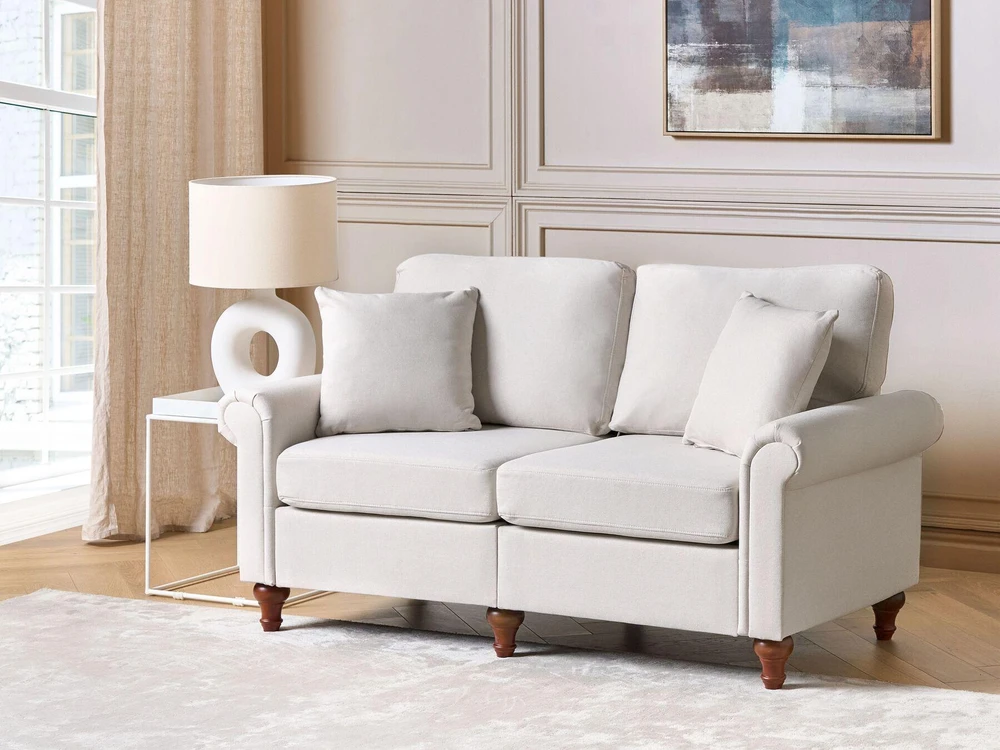 Beliani Dvivietė sofa GINNERUP, šviesiai smėlinė