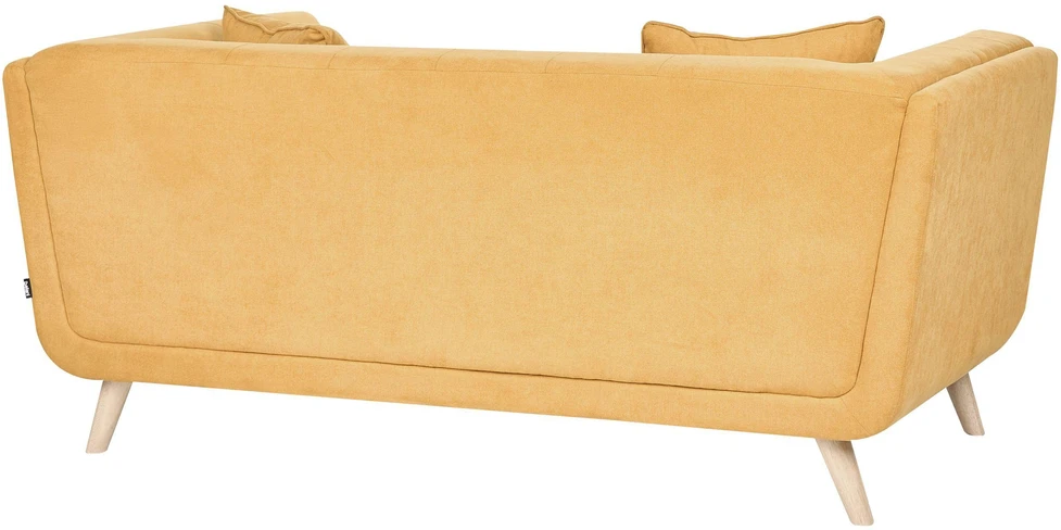 Beliani Dvivietė sofa HABO garstyčių spalvos