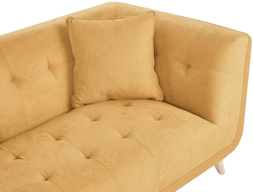 Beliani Dvivietė sofa HABO garstyčių spalvos