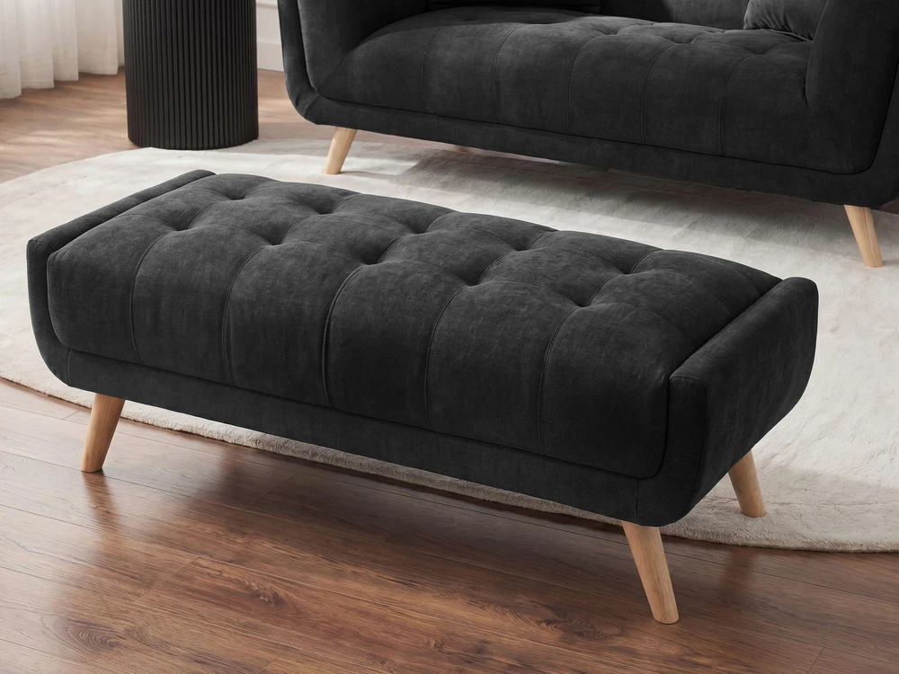 Beliani Dvivietė sofa HABO, juoda
