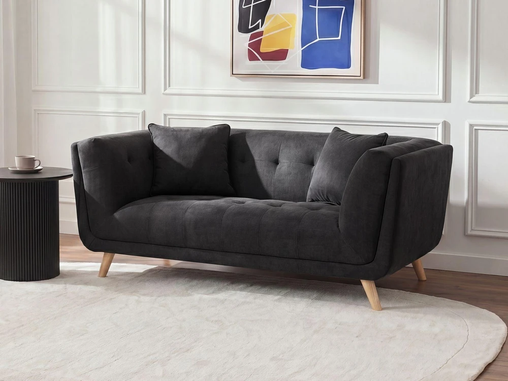 Beliani Dvivietė sofa HABO juoda