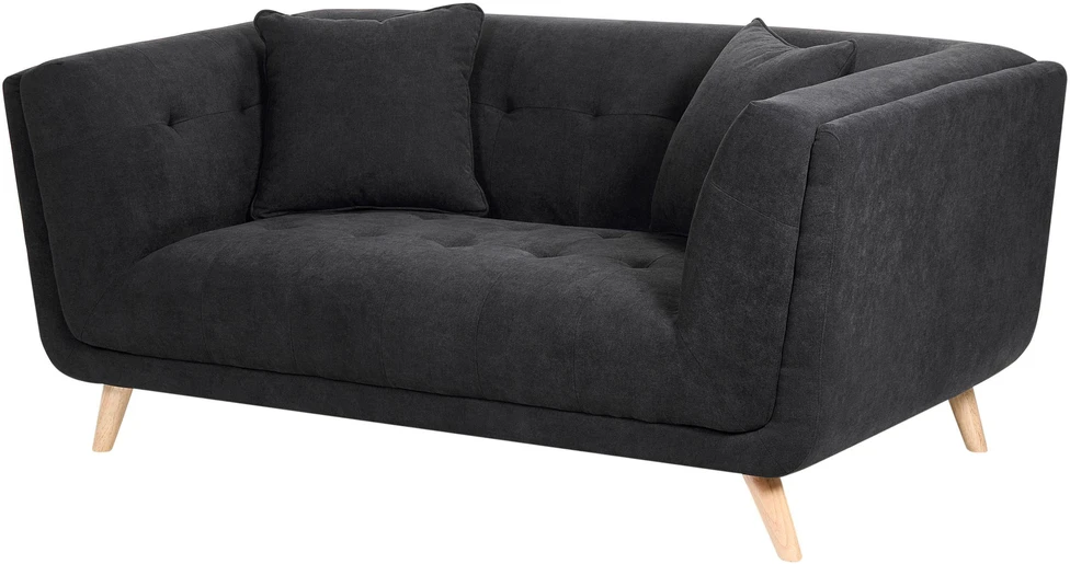 Beliani Dvivietė sofa HABO, juoda