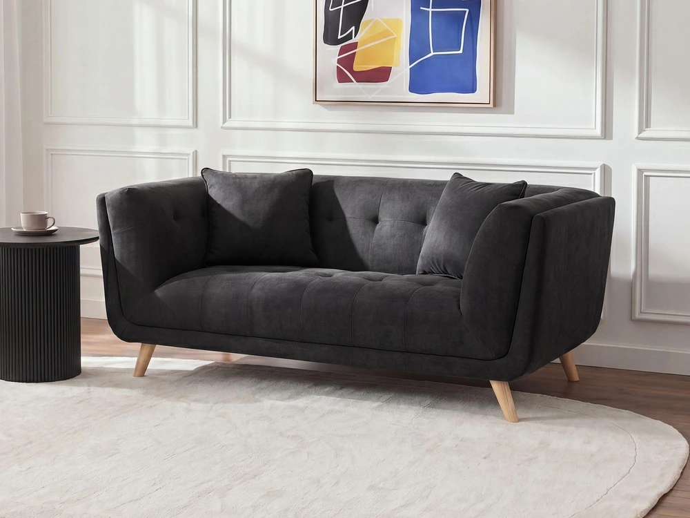 Beliani Dvivietė sofa HABO, juoda
