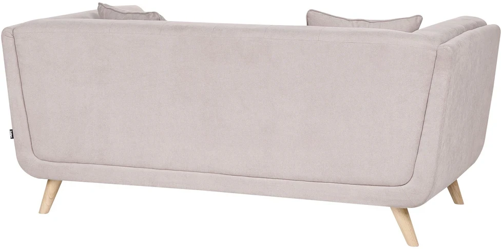 Beliani Dvivietė sofa HABO, smėlio ir pilkos spalvos, su otomane