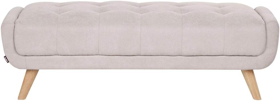 Beliani Dvivietė sofa HABO, smėlio ir pilkos spalvos, su otomane