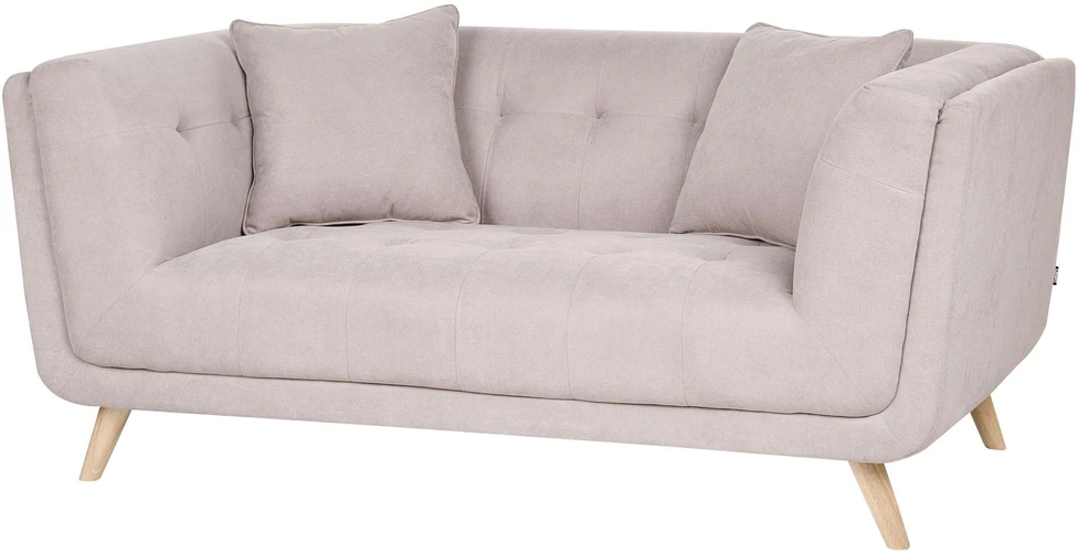 Beliani Dvivietė sofa HABO smėlio ir pilkos spalvos