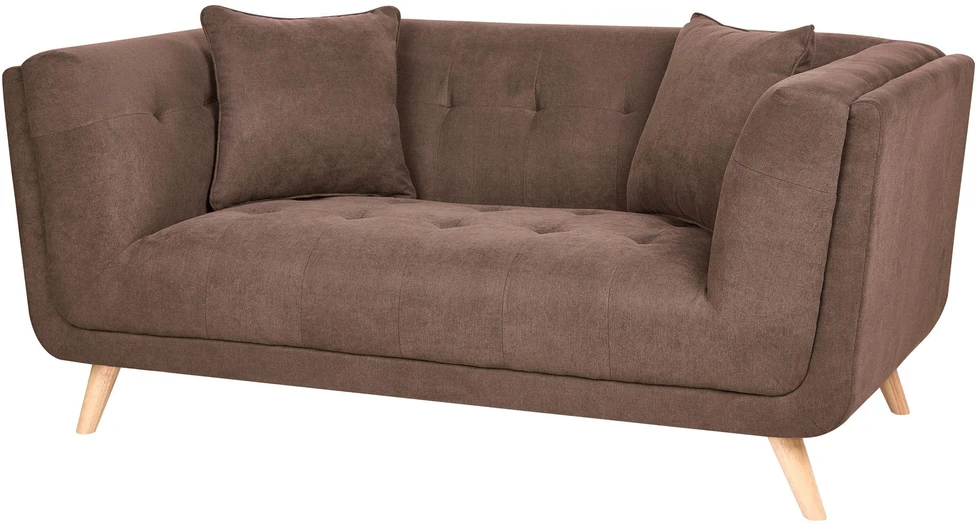 Beliani Dvivietė sofa HABO tamsiai ruda