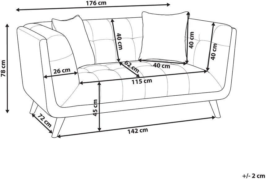 Beliani Dvivietė sofa HABO tamsiai ruda
