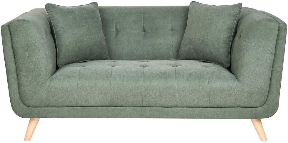 Beliani Dvivietė sofa HABO, žalia, su otomane