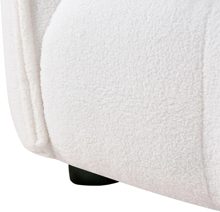 Beliani Dvivietė sofa HALBA Boucle balta