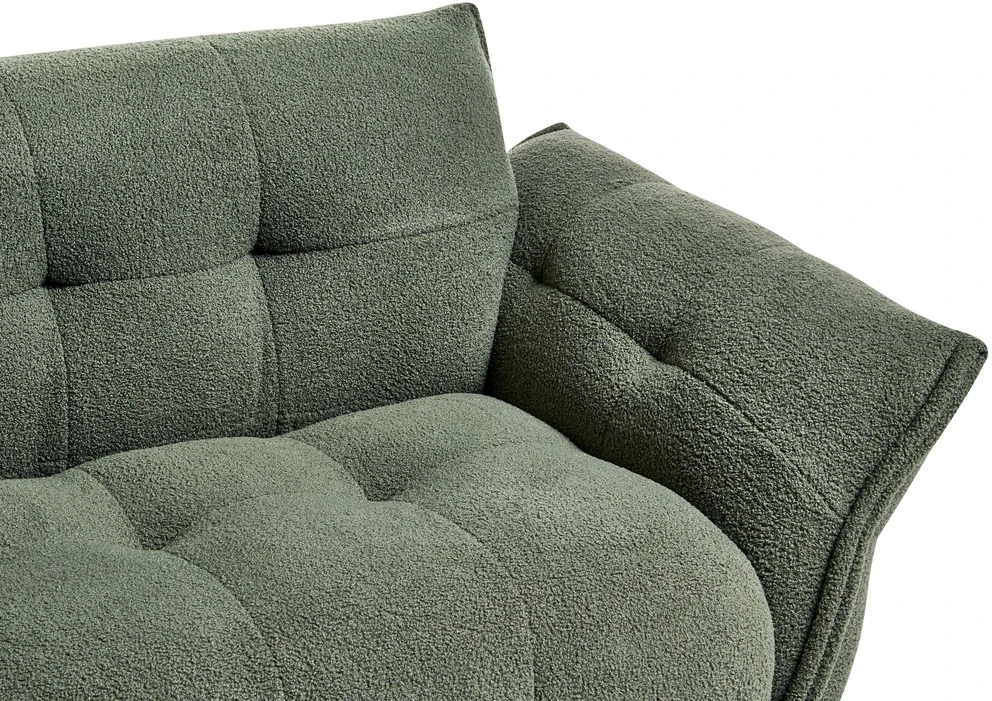 Beliani Dvivietė sofa HALBA Boucle Žalia