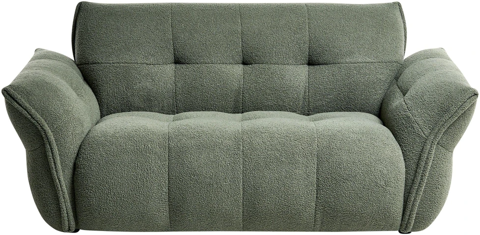 Beliani Dvivietė sofa HALBA Boucle Žalia