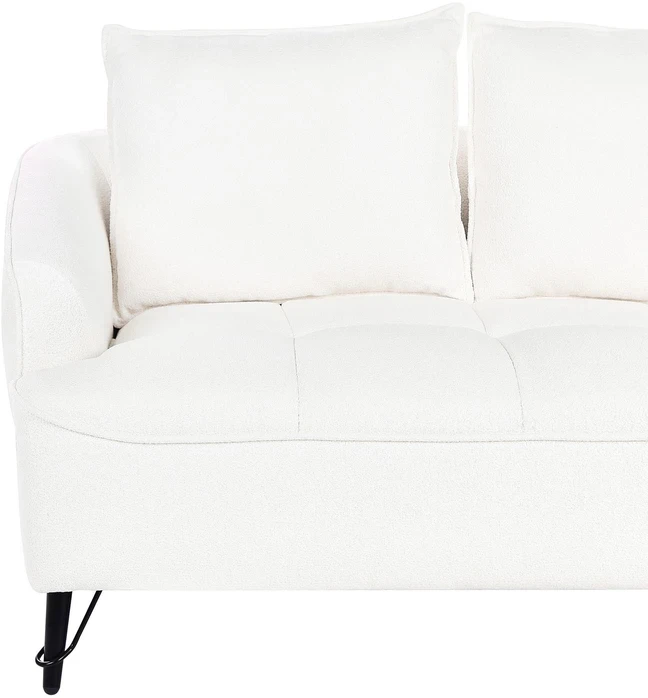 Beliani Dvivietė sofa HOBRO, boucle audinys, balta