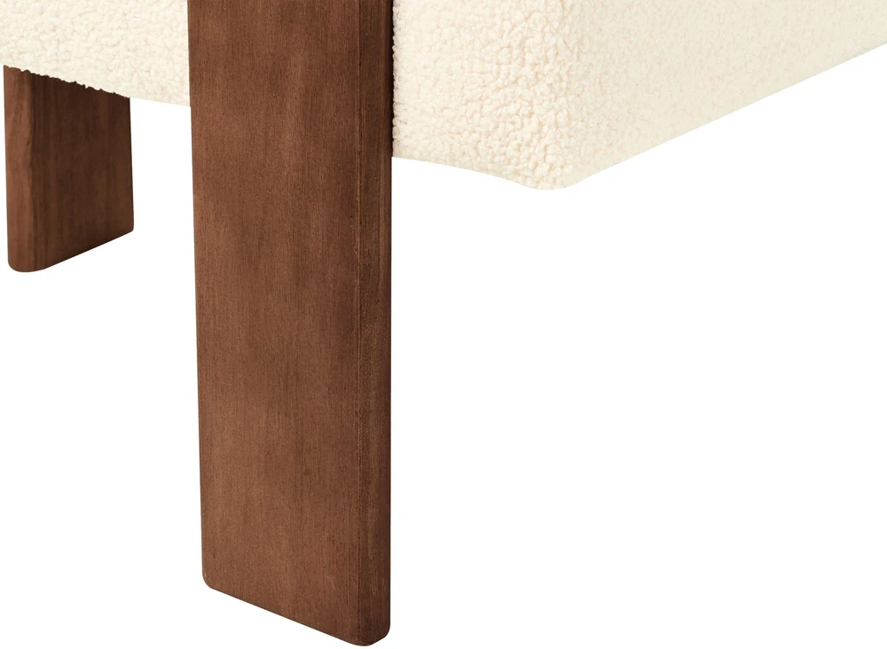 Beliani Dvivietė sofa ILBRO, ,,boucle“ audinys, kreminė balta / tamsiai ruda