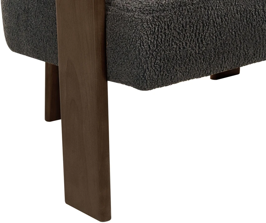 Beliani Dvivietė sofa ILBRO Boucle juoda / tamsiai ruda