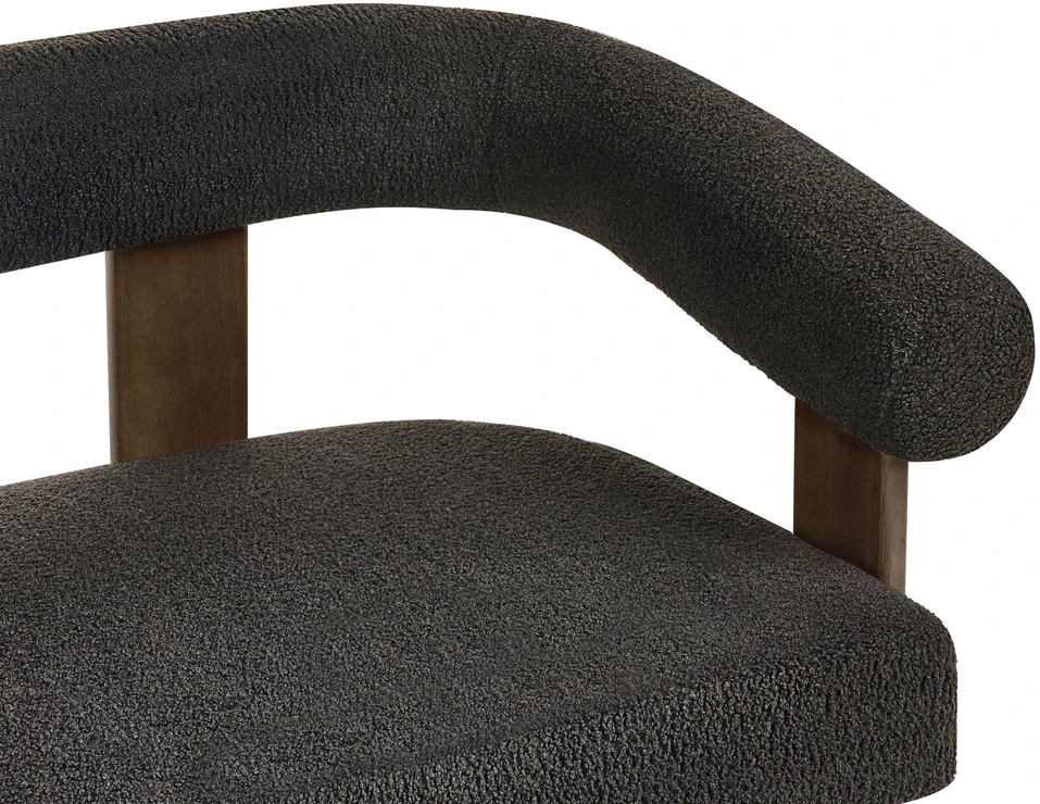 Beliani Dvivietė sofa ILBRO Boucle juoda / tamsiai ruda