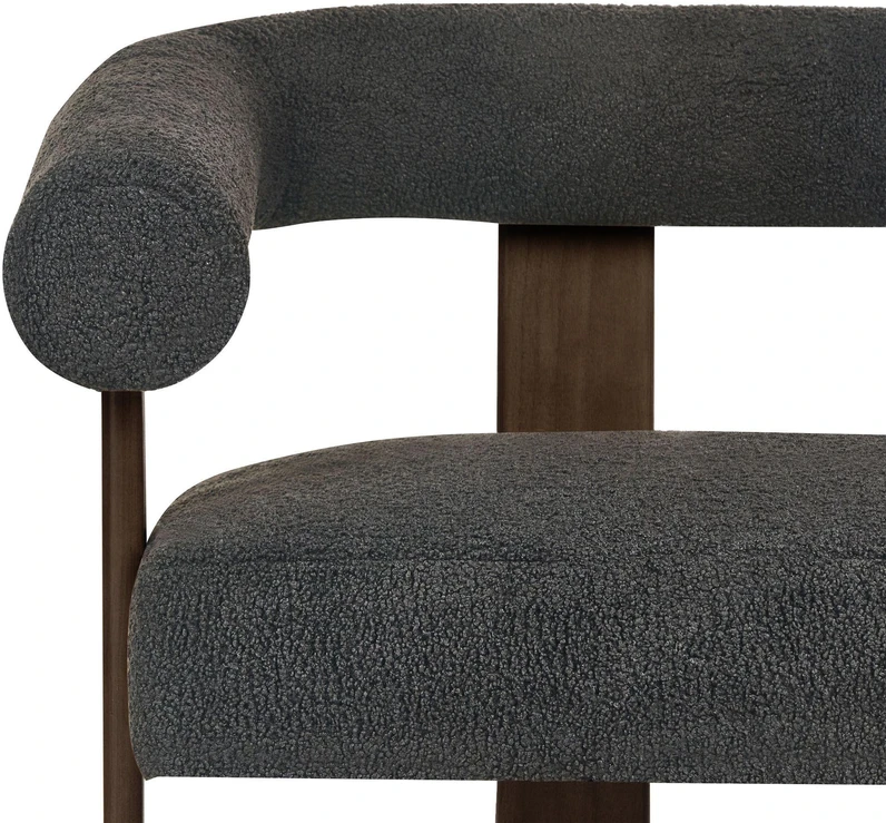 Beliani Dvivietė sofa ILBRO Boucle juoda / tamsiai ruda