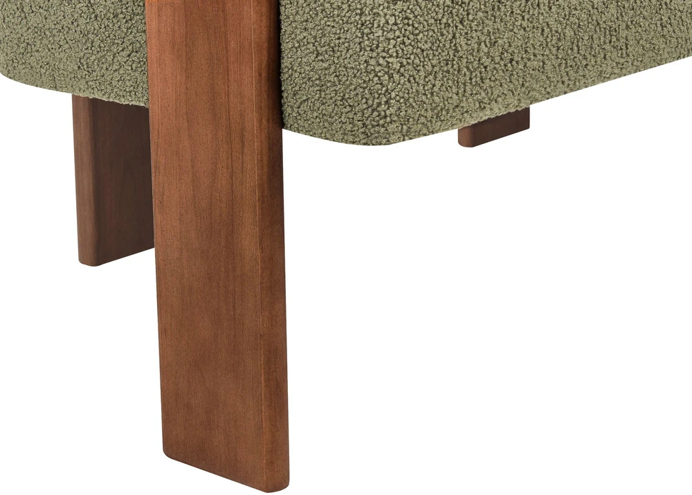 Beliani Dvivietė sofa ILBRO, bukli audinys, žalia/tamsiai ruda
