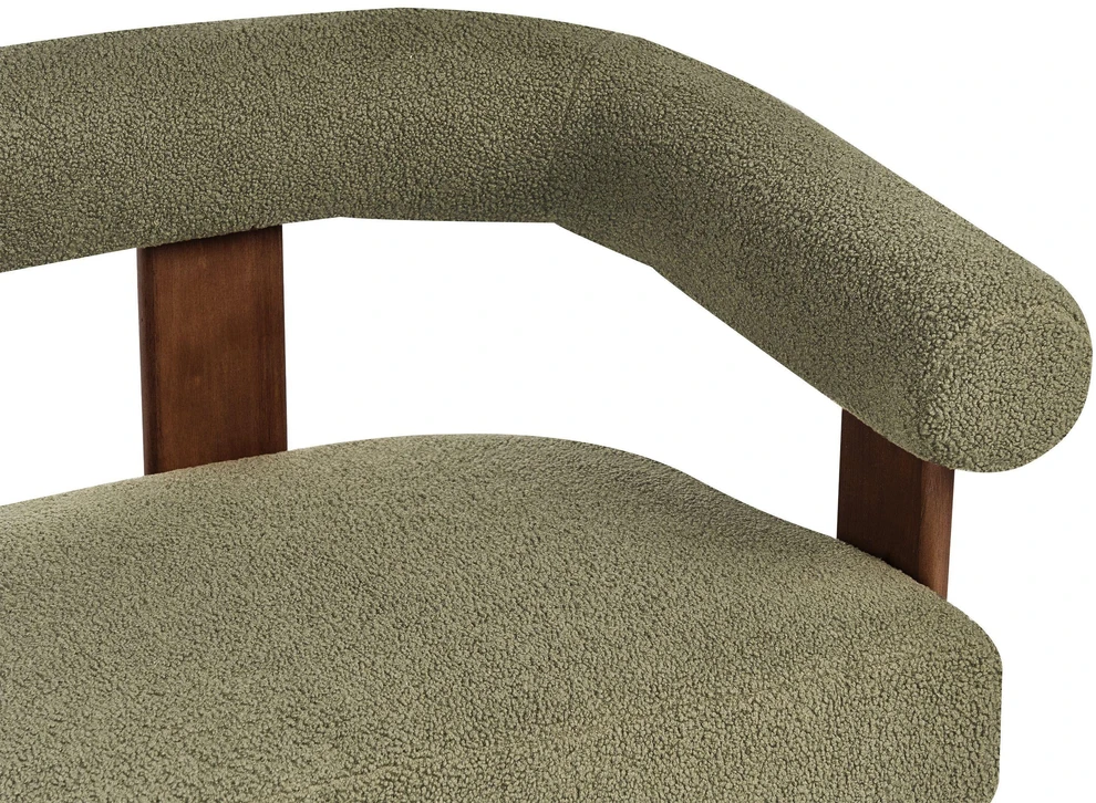 Beliani Dvivietė sofa ILBRO, bukli audinys, žalia/tamsiai ruda