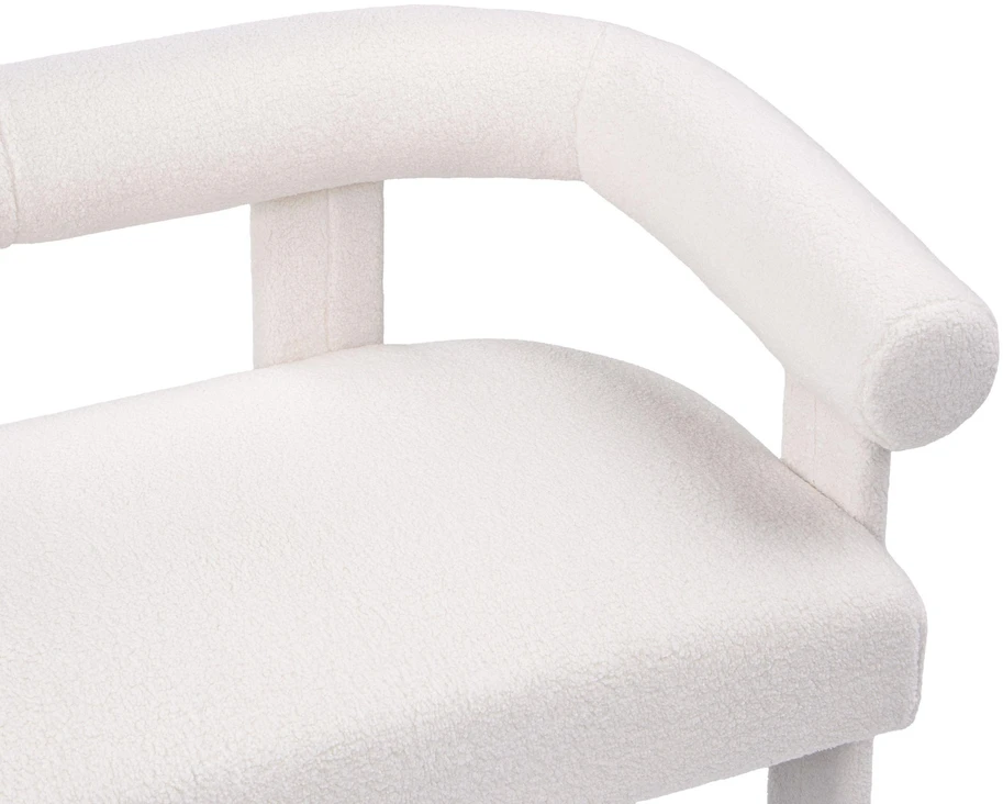 Beliani Dvivietė sofa ILBRO, bukliuotas audinys, dramblio kaulo spalva