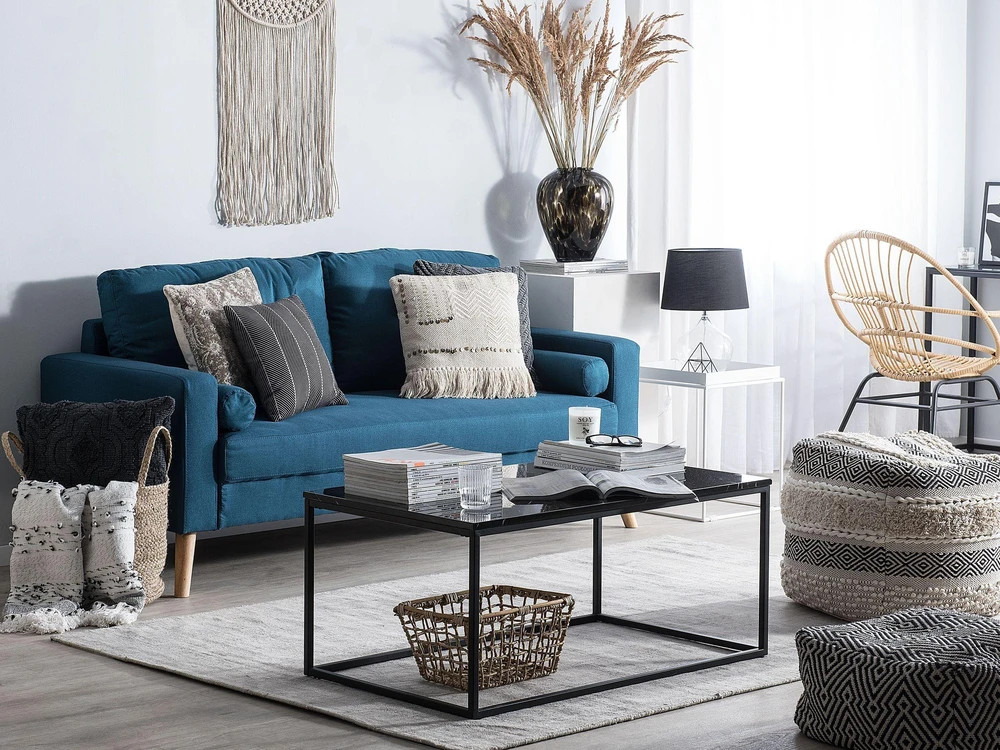 Beliani Dvivietė sofa KALMAR, jūros mėlynumo