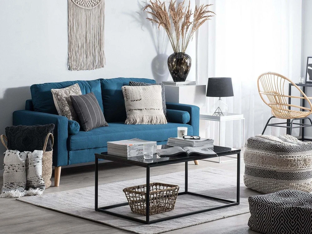 Beliani Dvivietė sofa KALMAR, jūros mėlynumo