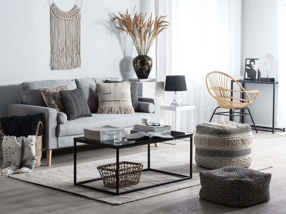 Beliani Dvivietė sofa KALMAR šviesiai pilka