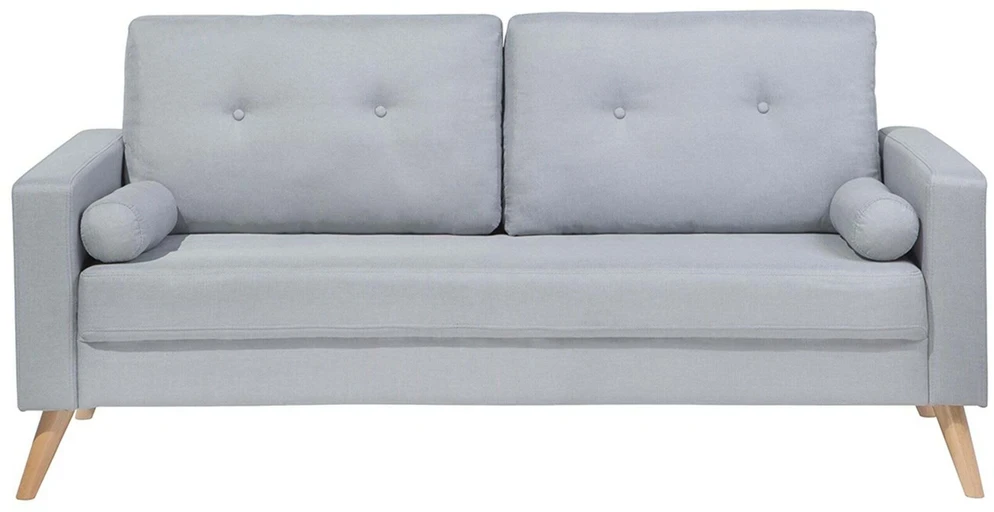 Beliani Dvivietė sofa KALMAR šviesiai pilka