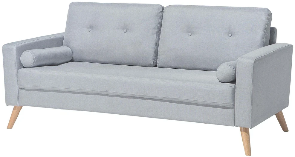 Beliani Dvivietė sofa KALMAR šviesiai pilka