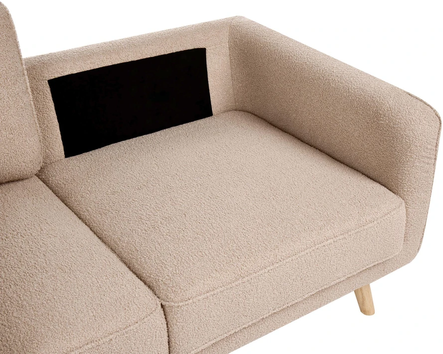 Beliani Dvivietė sofa KILJA Boucle smėlio spalvos