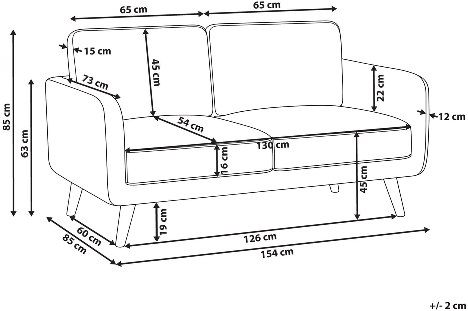 Beliani Dvivietė sofa KILJA Boucle smėlio spalvos