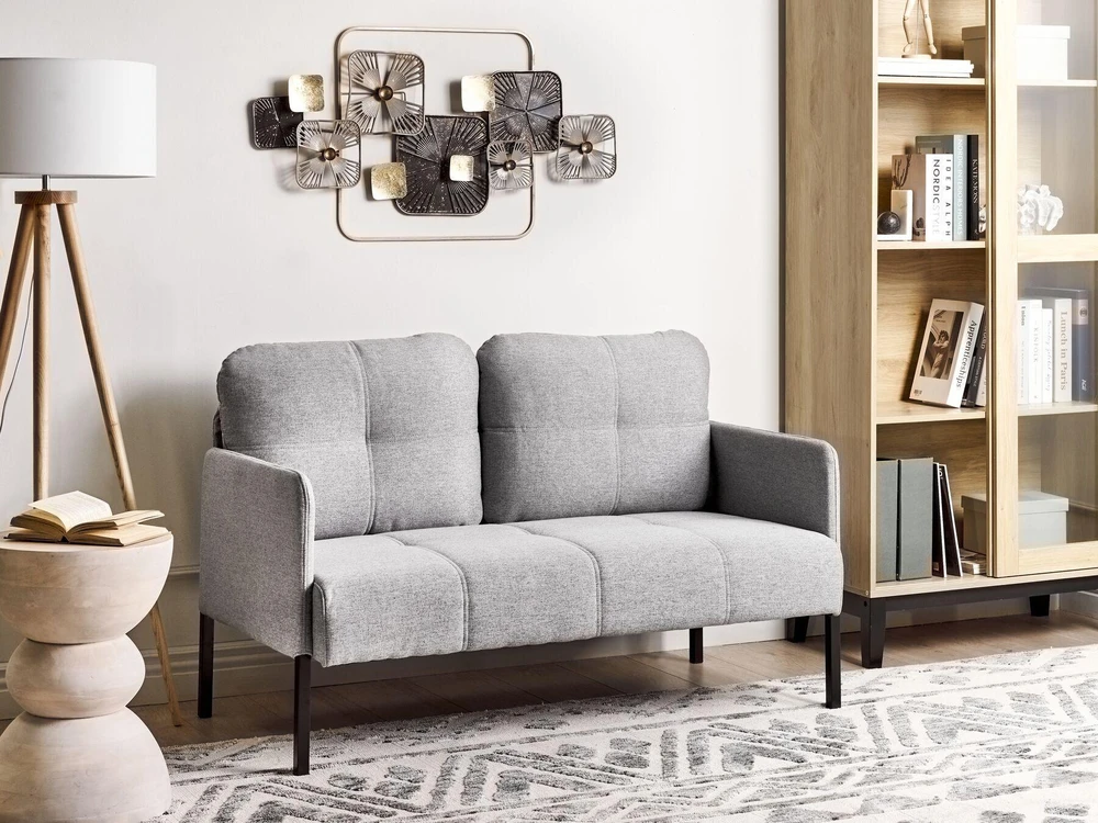 Beliani Dvivietė sofa LAHTI pilka