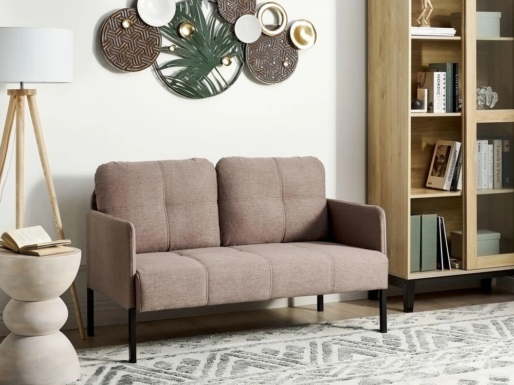 Beliani Dvivietė sofa LAHTI šviesiai ruda