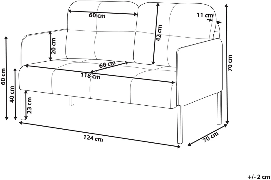Beliani Dvivietė sofa LAHTI šviesiai smėlio spalvos