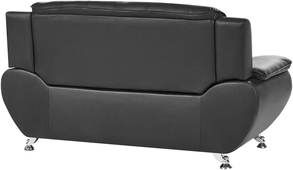 Beliani Dvivietė sofa LEIRA, ekologiška oda, juoda